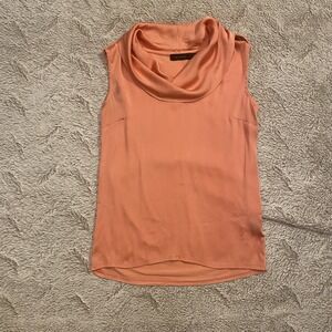 Limited Top Womens Size S Chic Minimalist Office Wear Elegant Cowl Neck Coral